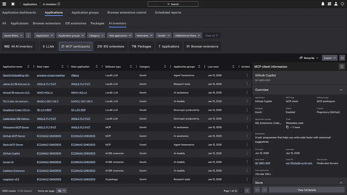 AI Discovery trong Falcon Exposure Management — inventory AI trên endpoint