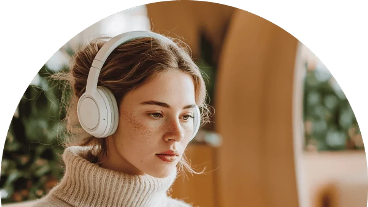 ElevenLabs Voice Isolator hero — clean speech in a noisy room