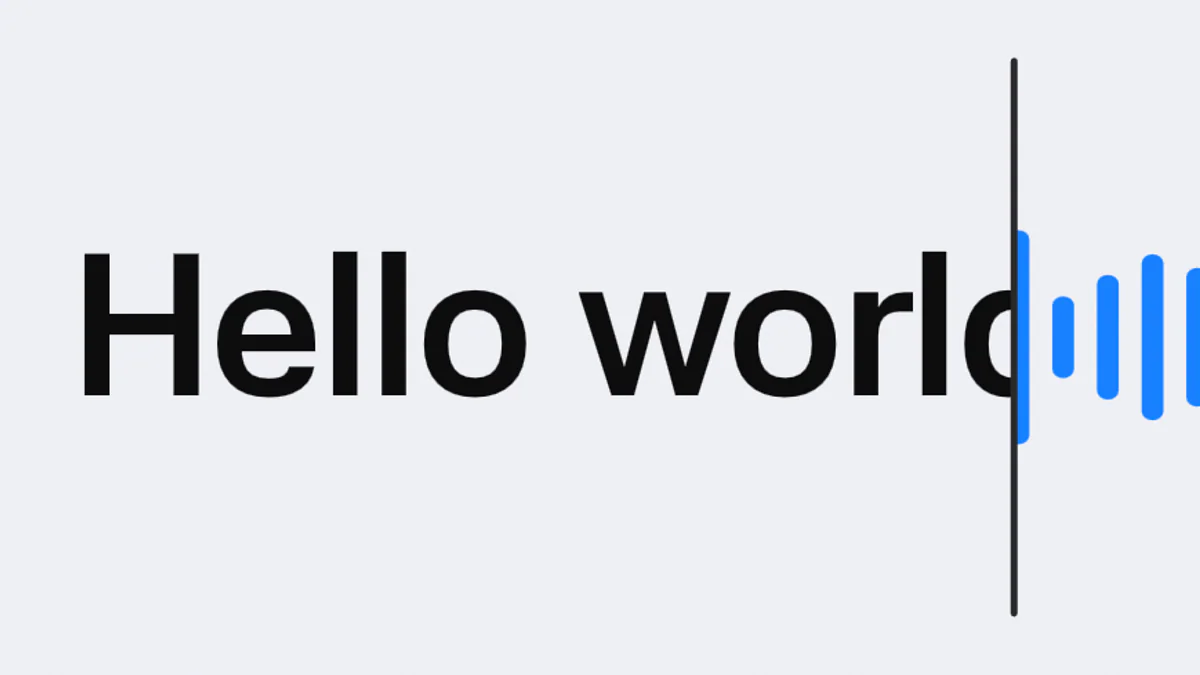 Soniox Text-to-Speech launch hero — Hello world waveform