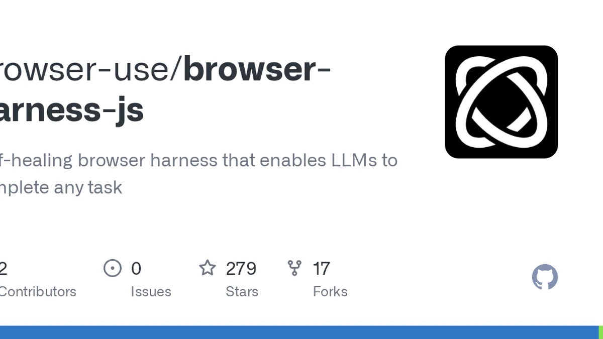 Browser Harness JS GitHub repo