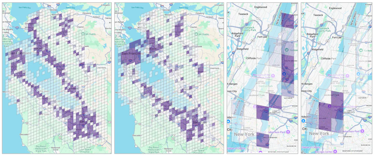 S2Vec chia khu vực thành S2 cells và rasterize built-environment features