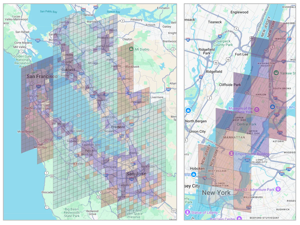S2Vec tự gom nhóm các khu vực SF Bay và Manhattan theo character