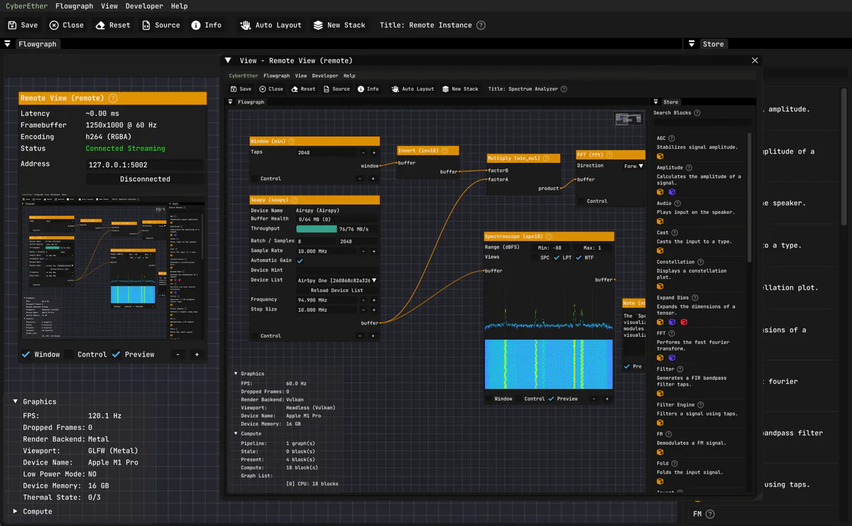 Remote instance view streaming pipeline từ server headless về client