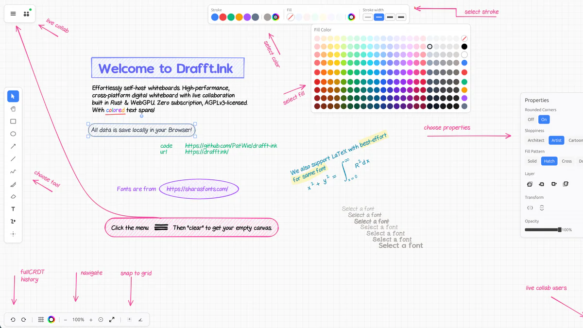 drafft-ink infinite canvas whiteboard interface