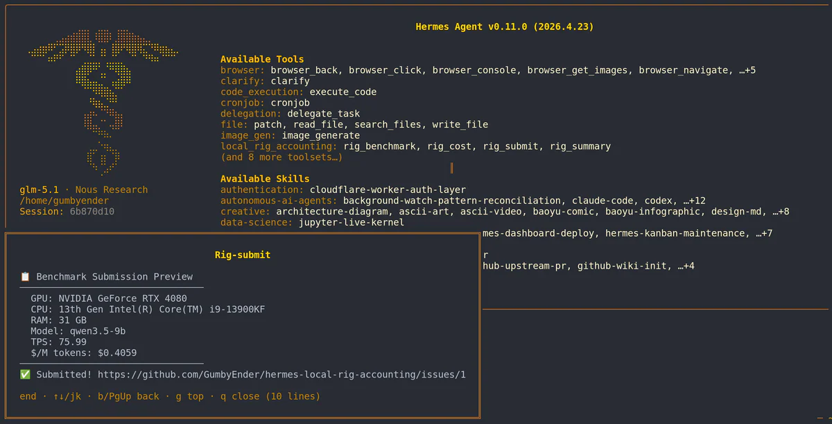 rig-submit gửi benchmark lên community leaderboard của plugin