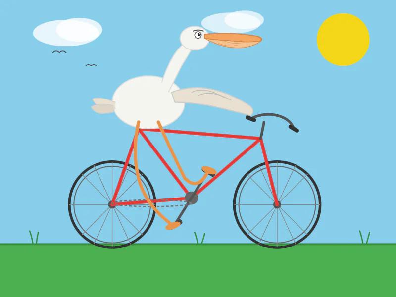 Pelican on a bicycle SVG generated locally by Qwen3.6-27B Q4_K_M on Apple Silicon