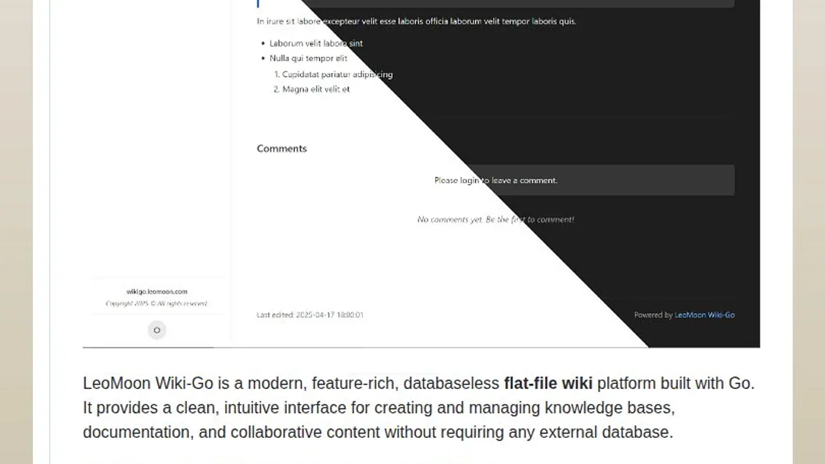 Wiki-Go - GitHub README với UI screenshot phiên bản v1.8.8