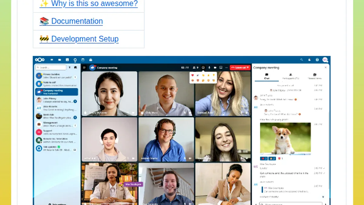 Nextcloud Talk - giao diện grid view video conferencing