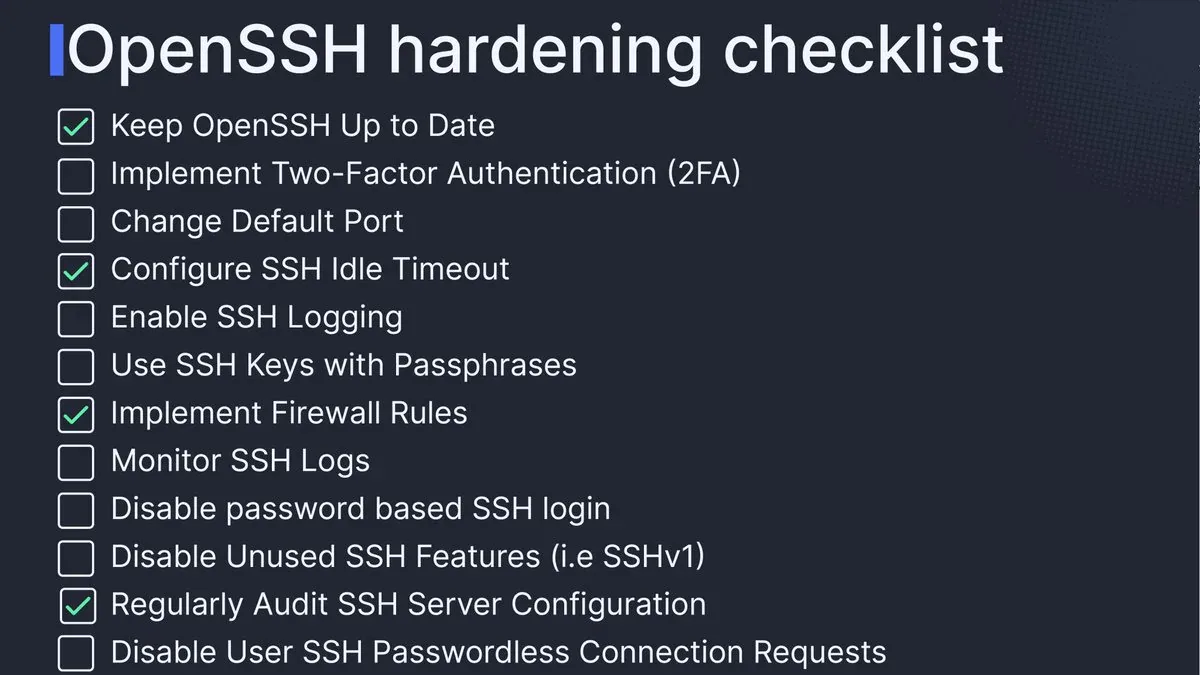 OpenSSH hardening checklist