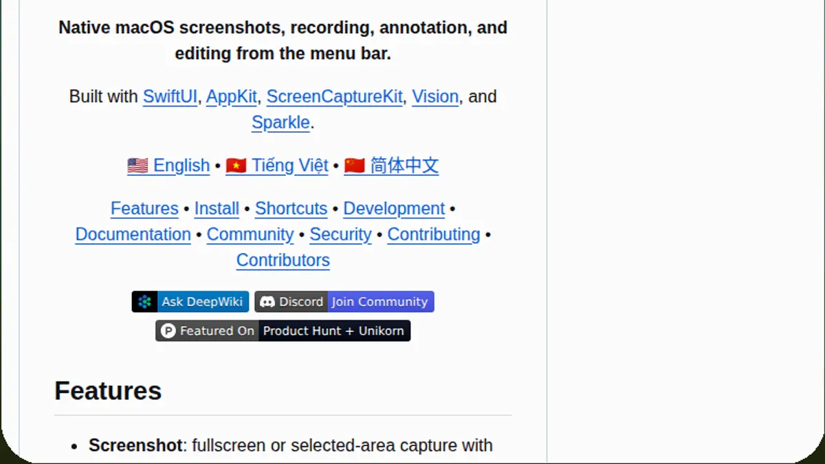 Snapzy - native macOS screenshot app