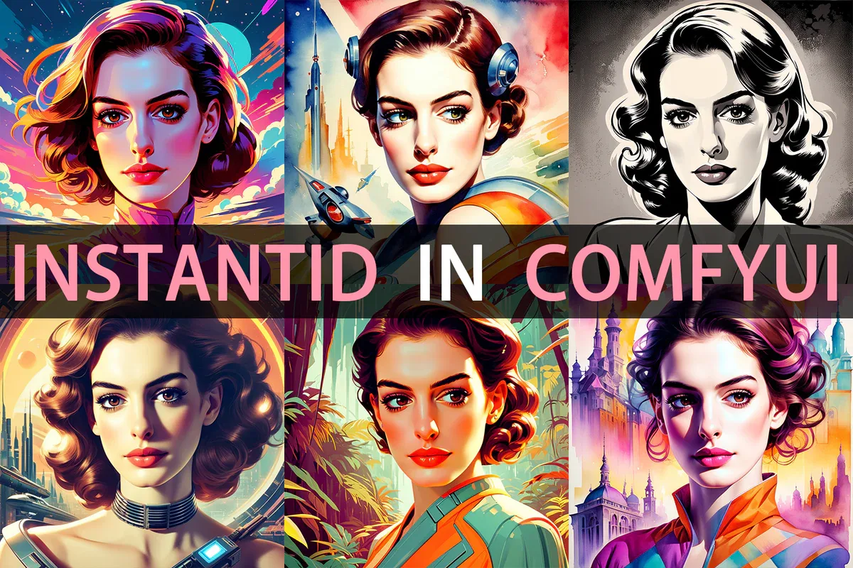 InstantID in ComfyUI - 6 portrait styles từ cùng một khuôn mặt
