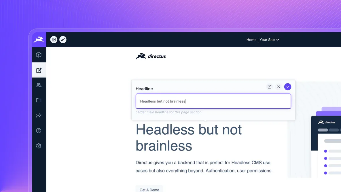 Directus dashboard editor interface - Headless but not brainless