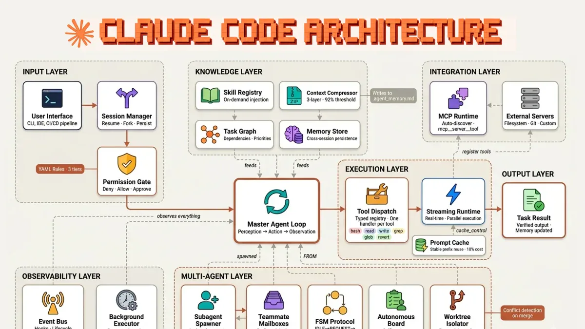 Claude Code Architecture - multi-layer harness components