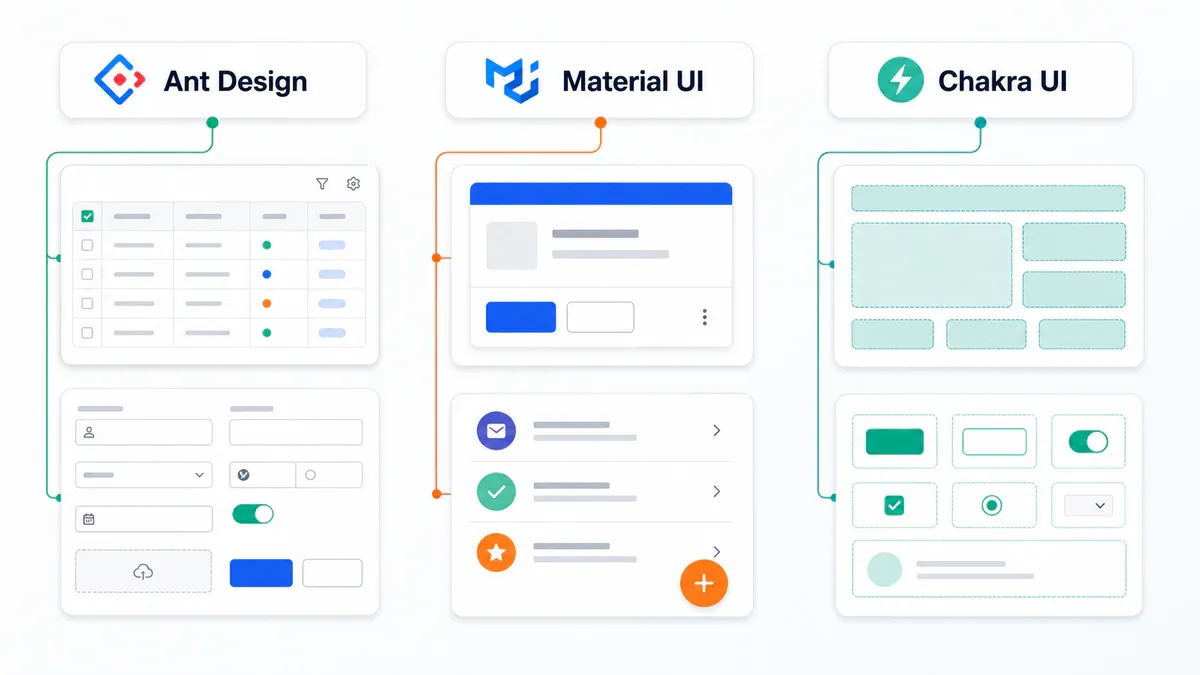 So sánh Ant Design, Material UI và Chakra UI