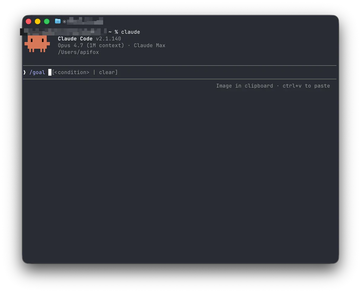Claude Code v2.1.140 prompt nhập lệnh /goal