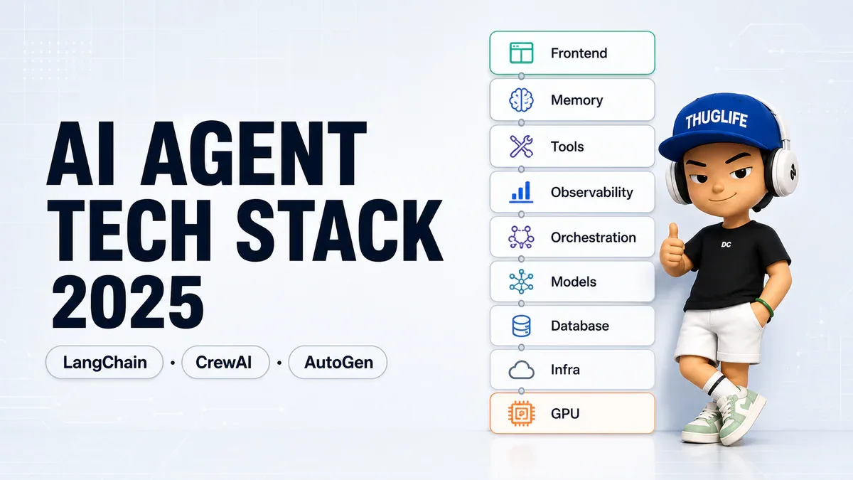 AI Agent Tech Stack 2025 - 9 layers architecture diagram