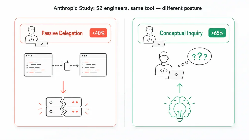 Anthropic Study: Passive Delegation đạt dưới 40%, Conceptual Inquiry đạt trên 65%