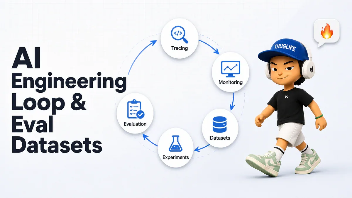 AI Engineering Loop: Tracing → Monitoring → Datasets → Experiments → Evaluation