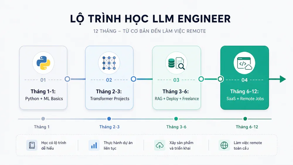 Lộ trình 12 tháng để trở thành LLM Engineer