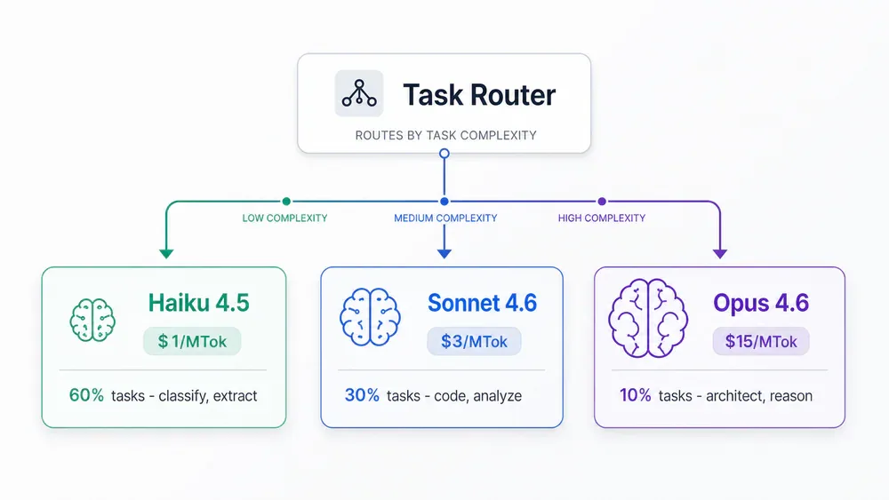 Model routing Haiku Sonnet Opus theo task complexity