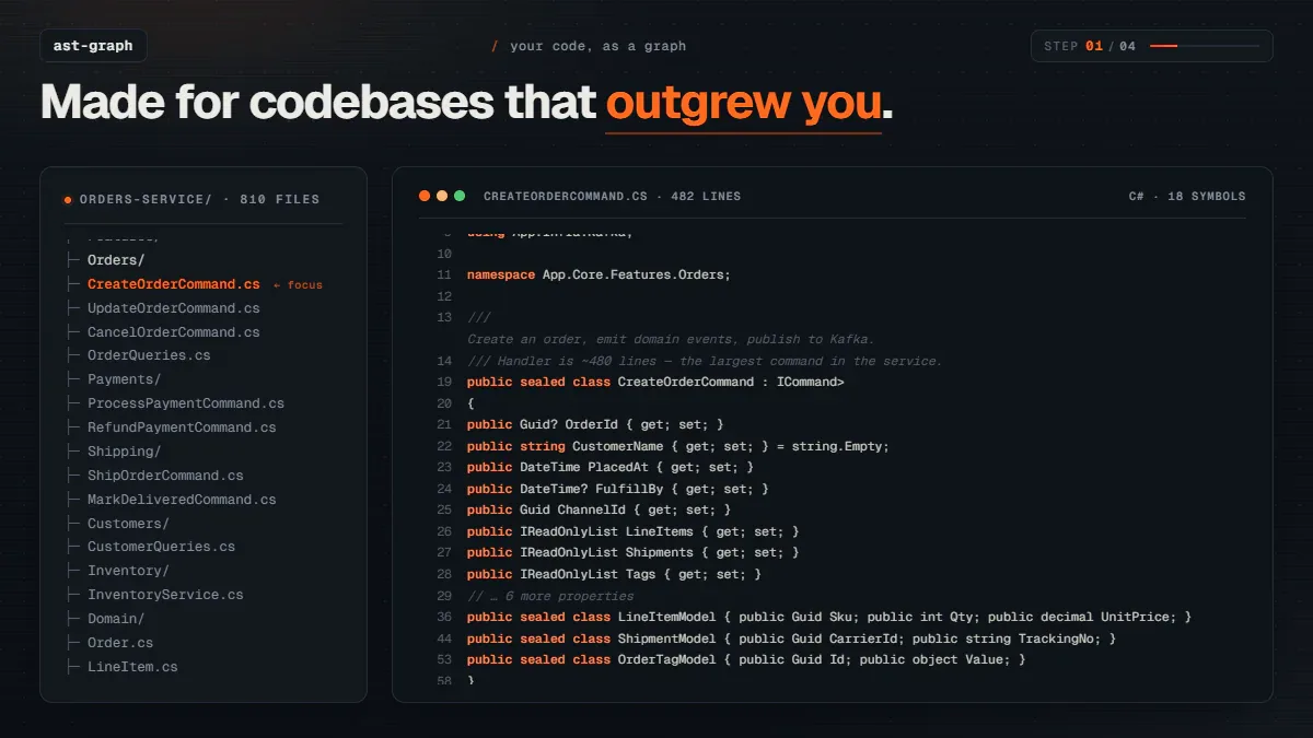 ast-graph CLI demo - blast radius và hotspot analysis trên terminal