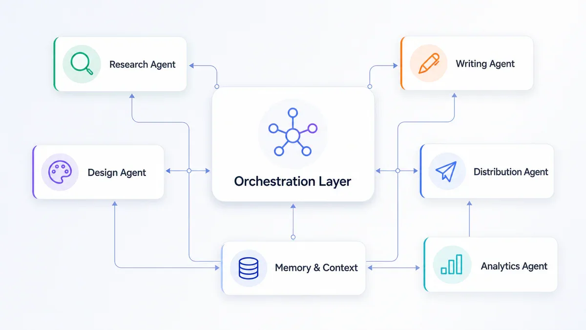 Multi-agent workflow với Orchestration Layer trung tâm