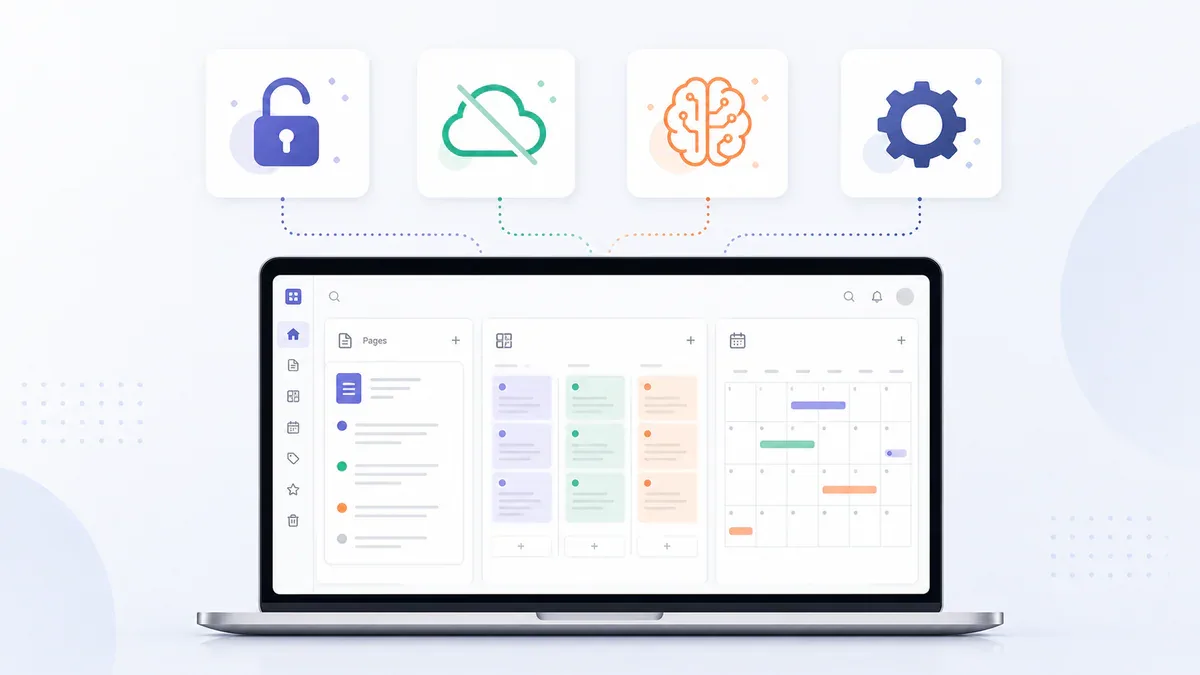 AppFlowy local-first architecture với privacy, offline mode, local AI và self-hosting