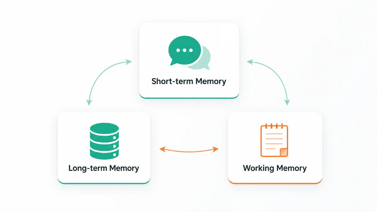 Ba loại bộ nhớ của AI Agent: Short-term, Long-term, và Working Memory
