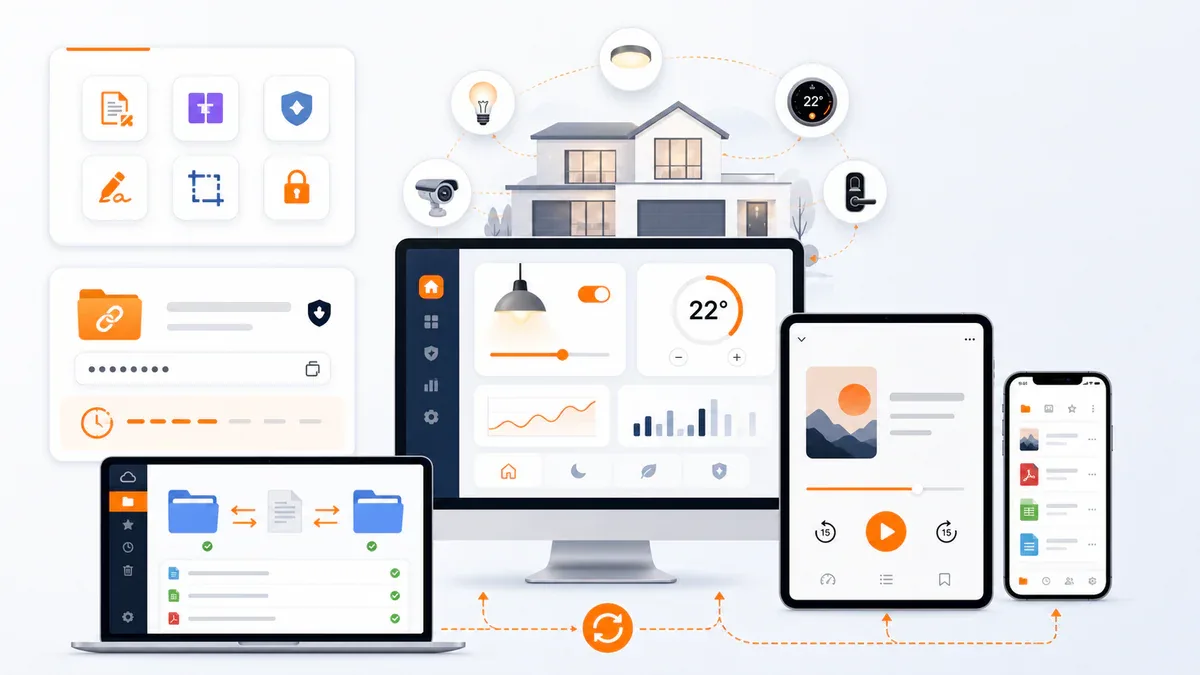 Smart home, file sync, audiobook, PDF tools tich hop