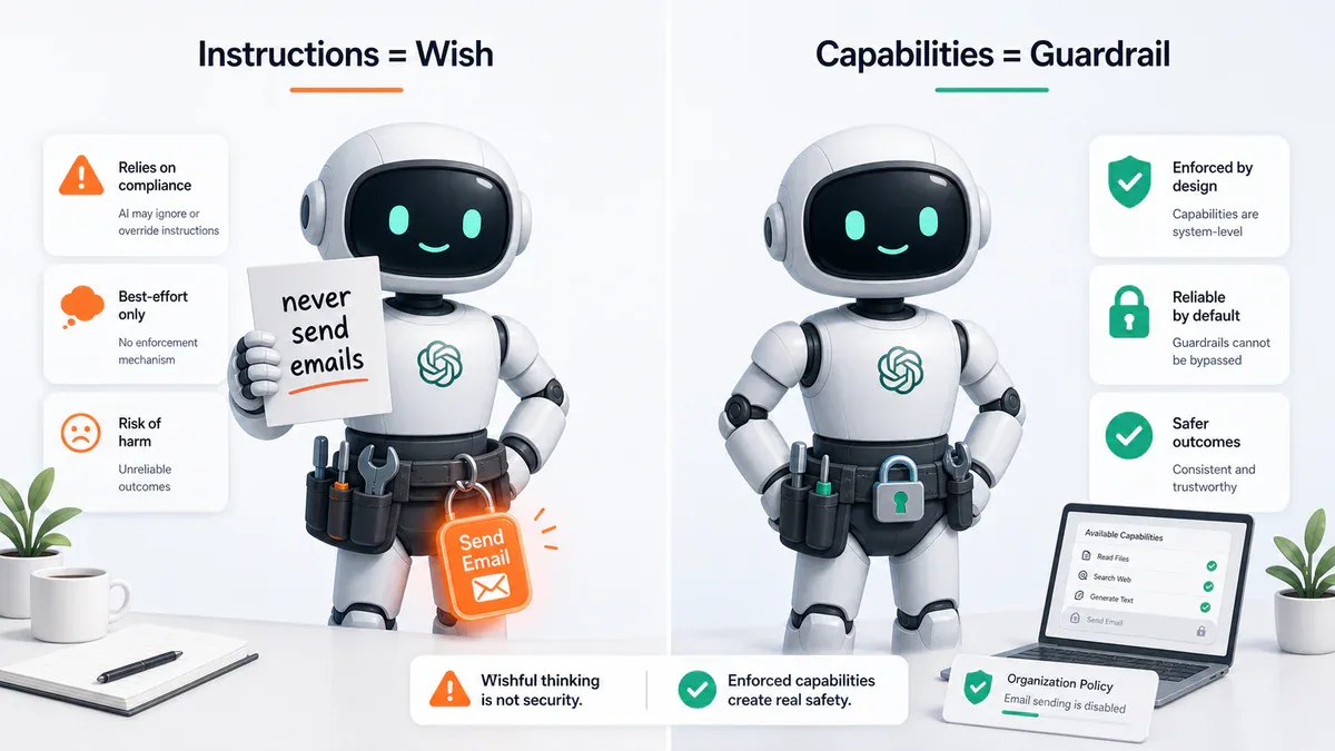Instructions chi la wish, capabilities moi la guardrail