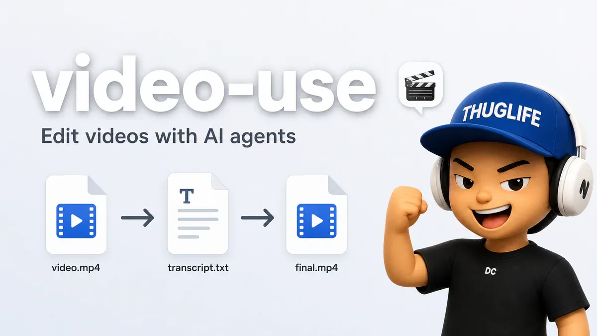 video-use - Edit videos with AI agents
