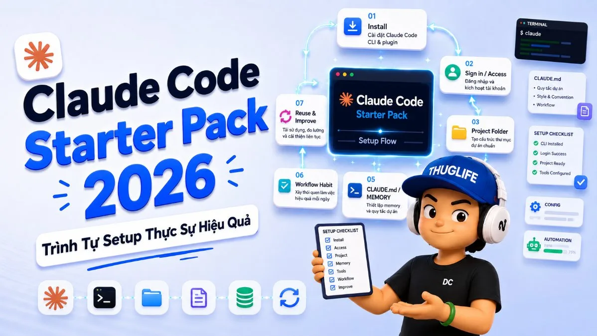 Claude Code Starter Pack 2026: Trình Tự Setup Thực Sự Hiệu Quả - devlog