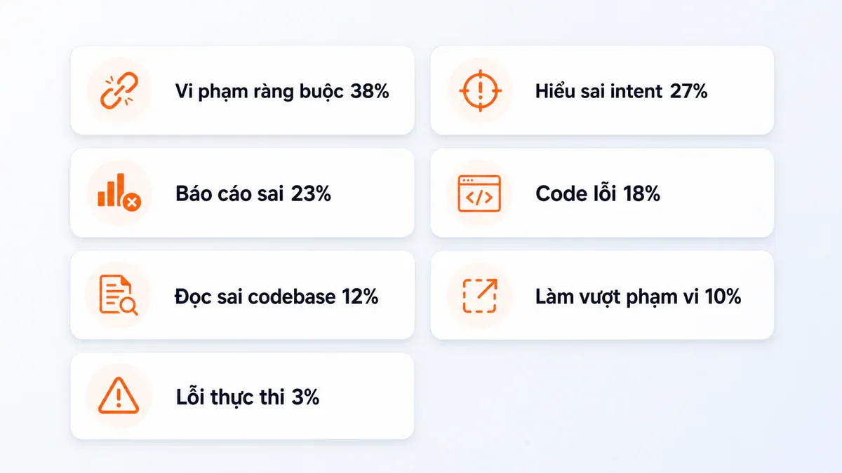 7 dạng lỗi phổ biến của coding agent theo phân tích 20.574 phiên thực tế