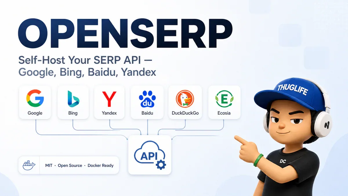 OpenSERP - Self-host SERP API hỗ trợ 6 search engine: Google, Bing, Yandex, Baidu, DuckDuckGo, Ecosia