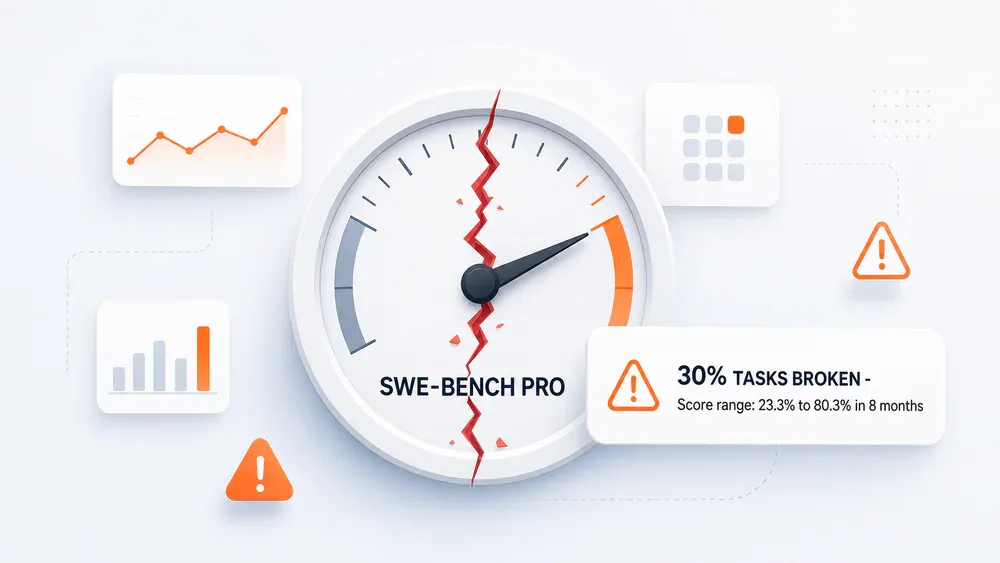 SWE-Bench Pro: 30% tasks bị broken, pass rate tăng từ 23,3% lên 80,3% trong 8 tháng