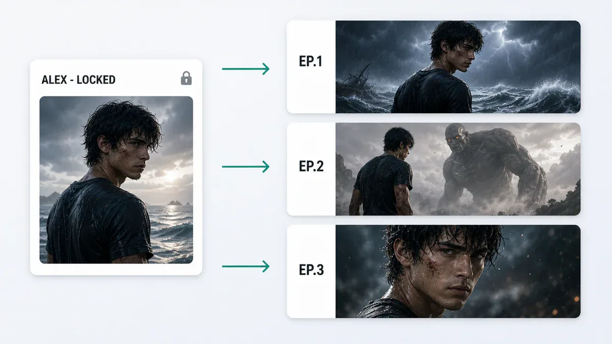 Character Library trong Director Mode: định nghĩa ALEX một lần, reuse qua nhiều episode với continuity hoàn hảo