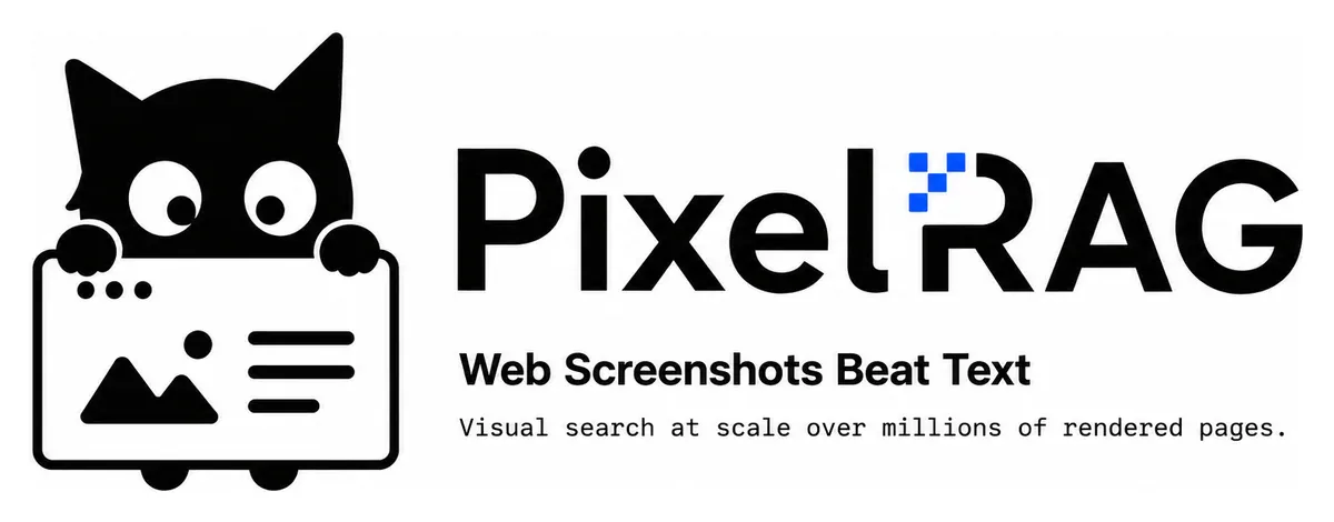 Banner PixelRAG - Web Screenshots Beat Text