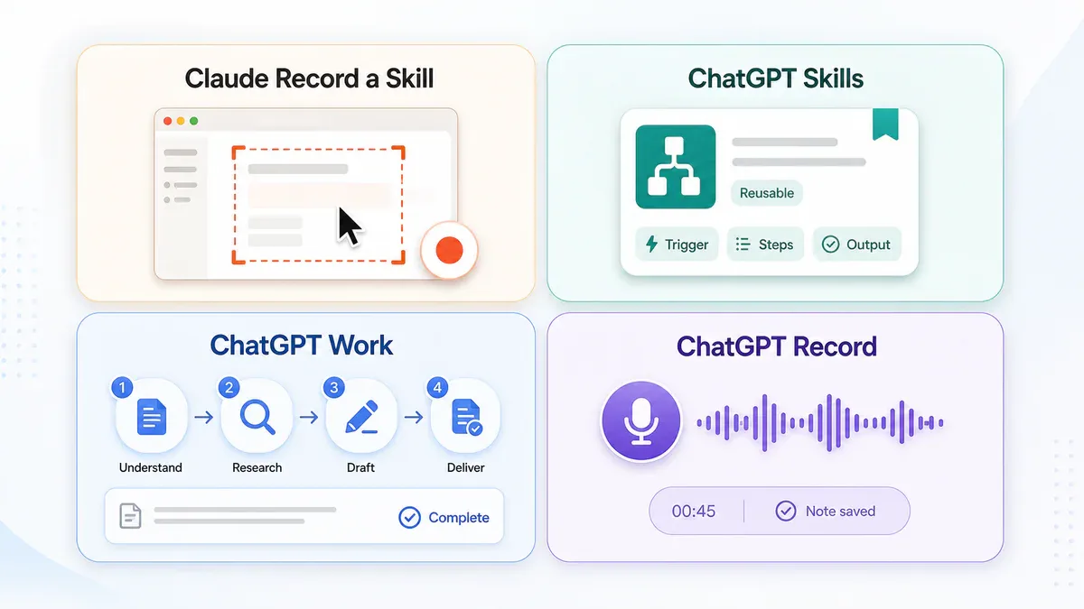 So sánh Claude Record a Skill với ChatGPT Skills Work Record