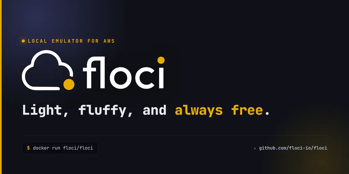 Banner giới thiệu Floci là AWS local emulator nhẹ và miễn phí